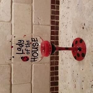 Ladybug "Lady of the House" Stemmed Glass
